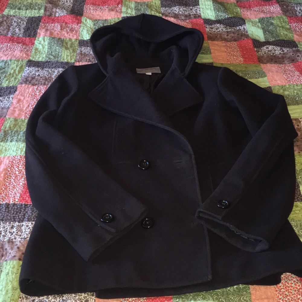 Croft and barrow brown hooded pea coat dress coat